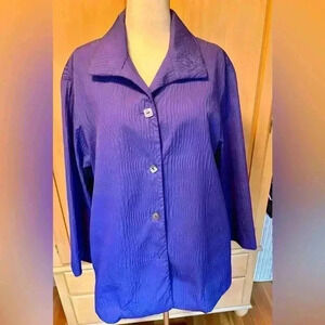 DESIGNER NINA MCLEMORE PURPLE, LIGHTWEIGHT JACKET SIZE 12